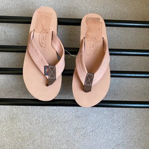 RAINBOW Women Premium Leather Single Layer Sandals - NEW NWOB